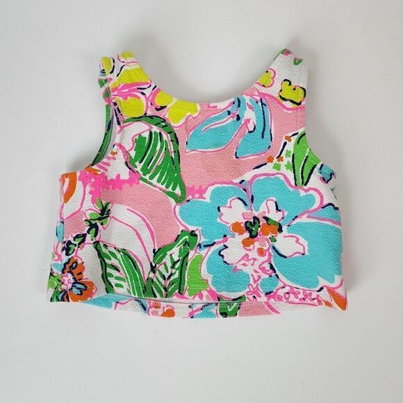 LILLY PULITZER FOR TARGET TROPICAL CROP TOP FOR YOUTH SIZE XS 4/5 - Picture 2 of 4
